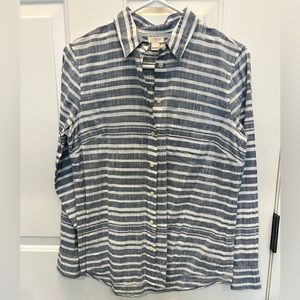 J.Crew Button Down- Chambray and White Stripes- Size Small